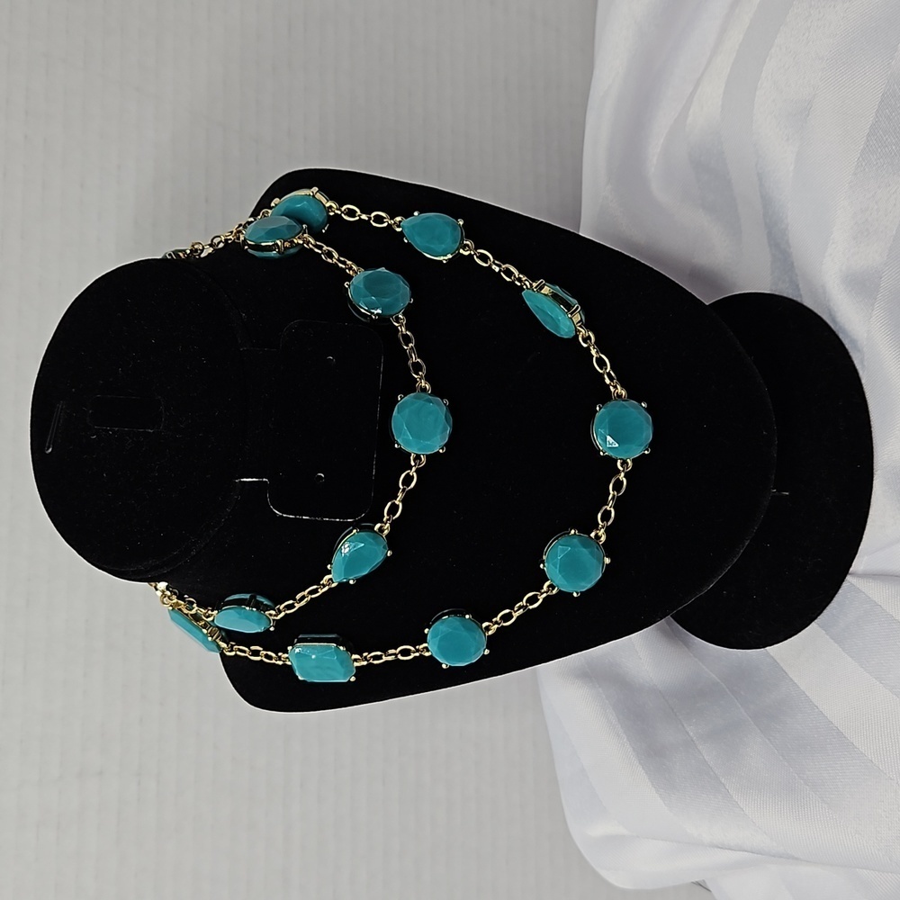 KATE SPADE TURQUOISE FAUCETED JEWEL NECKLACE